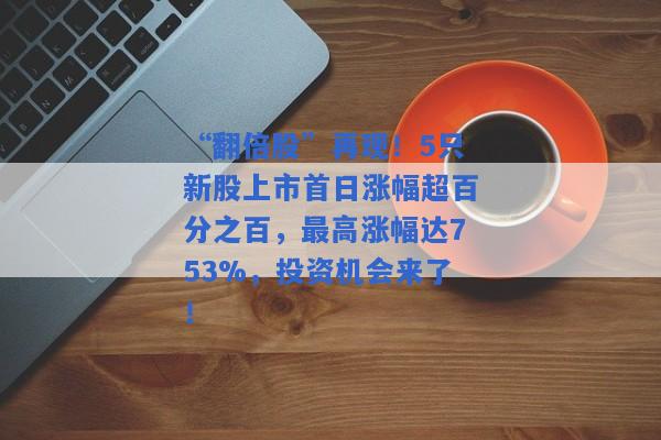 “翻倍股”再现！5只新股上市首日涨幅超百分之百，最高涨幅达753%，投资机会来了！