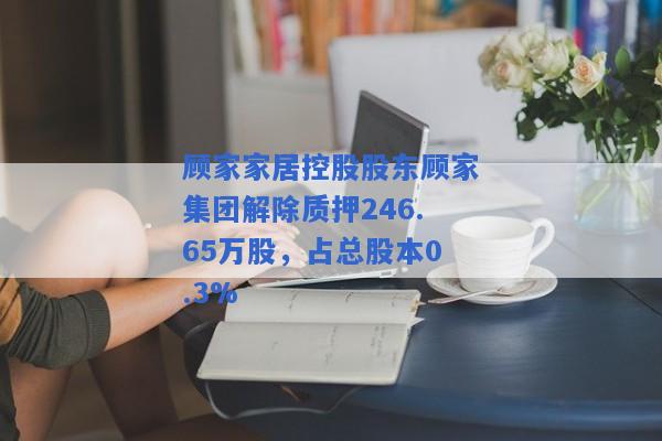 顾家家居控股股东顾家集团解除质押246.65万股，占总股本0.3%