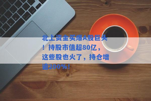 北上资金买爆A股巨头！持股市值超80亿，这些股也火了，持仓增逾200%！