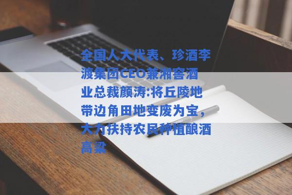 全国人大代表、珍酒李渡集团CEO兼湘窖酒业总裁颜涛:将丘陵地带边角田地变废为宝，大力扶持农民种植酿酒高粱